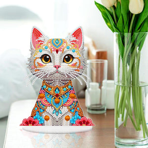 Acrylic 2D Flat Print DIY Cat Diamond Painting Art Tabletop Decorations
