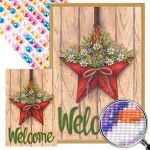 Welcome Calligraphy 40*60CM(Picture) Full Round Drill Diamond Painting