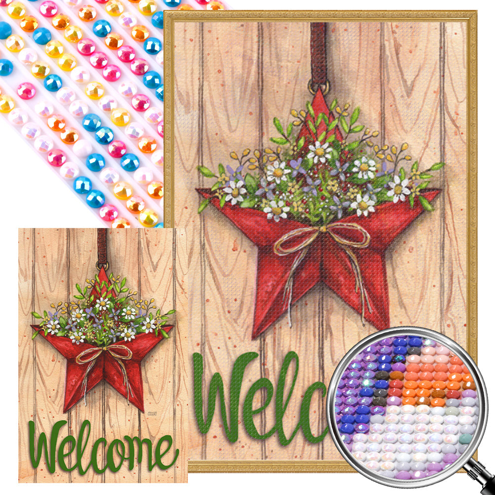 Welcome Calligraphy 40*60CM(Picture) Full Round Drill Diamond Painting