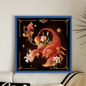 Yishu - Zodiac Sign - Scorpio - 50*50CM 11CT 3 Stamped Cross Stitch