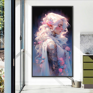 Flower And Elf Girl 40*70CM(Picture) Full Round Drill Diamond Painting