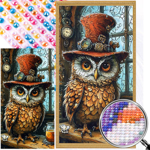 Mysterious Owl 40*75CM(Picture) Full Round Drill Diamond Painting