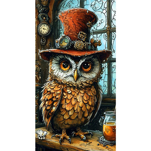 Mysterious Owl 40*75CM(Picture) Full Round Drill Diamond Painting