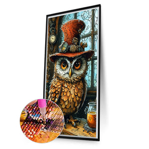 Mysterious Owl 40*75CM(Picture) Full Round Drill Diamond Painting
