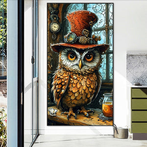 Mysterious Owl 40*75CM(Picture) Full Round Drill Diamond Painting