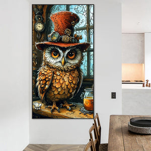 Mysterious Owl 40*75CM(Picture) Full Round Drill Diamond Painting