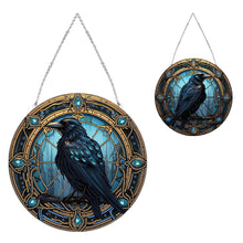 Load image into Gallery viewer, 2D Flat DIY Stained Glass Crow Suncatcher Diamond Painting Art Pendant
