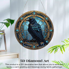 Load image into Gallery viewer, 2D Flat DIY Stained Glass Crow Suncatcher Diamond Painting Art Pendant
