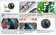Load image into Gallery viewer, 2D Flat DIY Stained Glass Crow Suncatcher Diamond Painting Art Pendant
