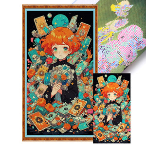 Huancan - Poker Beauty - 40*70CM 11CT 3 Stamped Cross Stitch