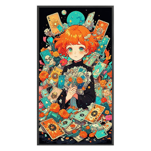 Huancan - Poker Beauty - 40*70CM 11CT 3 Stamped Cross Stitch