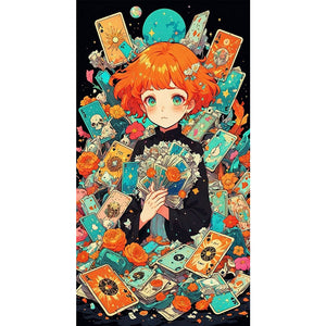 Huancan - Poker Beauty - 40*70CM 11CT 3 Stamped Cross Stitch