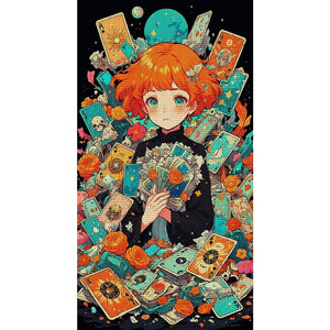 Huancan - Poker Beauty - 40*70CM 11CT 3 Stamped Cross Stitch