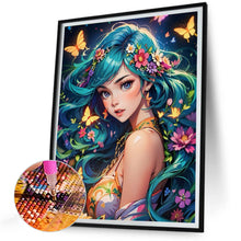 Load image into Gallery viewer, Butterfly And Girl 30*40CM(Canvas) Full Round Drill Diamond Painting
