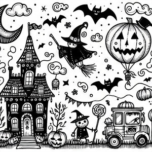 Black And White Halloween 40*40CM(Canvas) Full Round Drill Diamond Painting