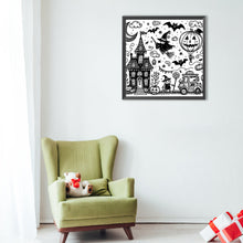 Load image into Gallery viewer, Black And White Halloween 40*40CM(Canvas) Full Round Drill Diamond Painting
