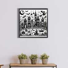 Load image into Gallery viewer, Black And White Halloween 40*40CM(Canvas) Full Round Drill Diamond Painting
