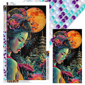 Fantasy Moon Night Girl 40*70CM(Canvas) Full Round Drill Diamond Painting