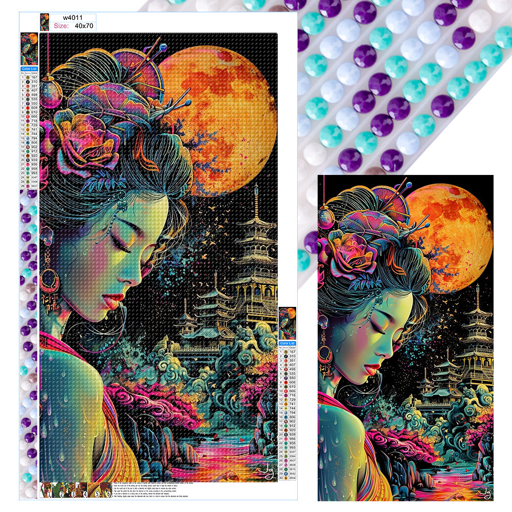 Fantasy Moon Night Girl 40*70CM(Canvas) Full Round Drill Diamond Painting