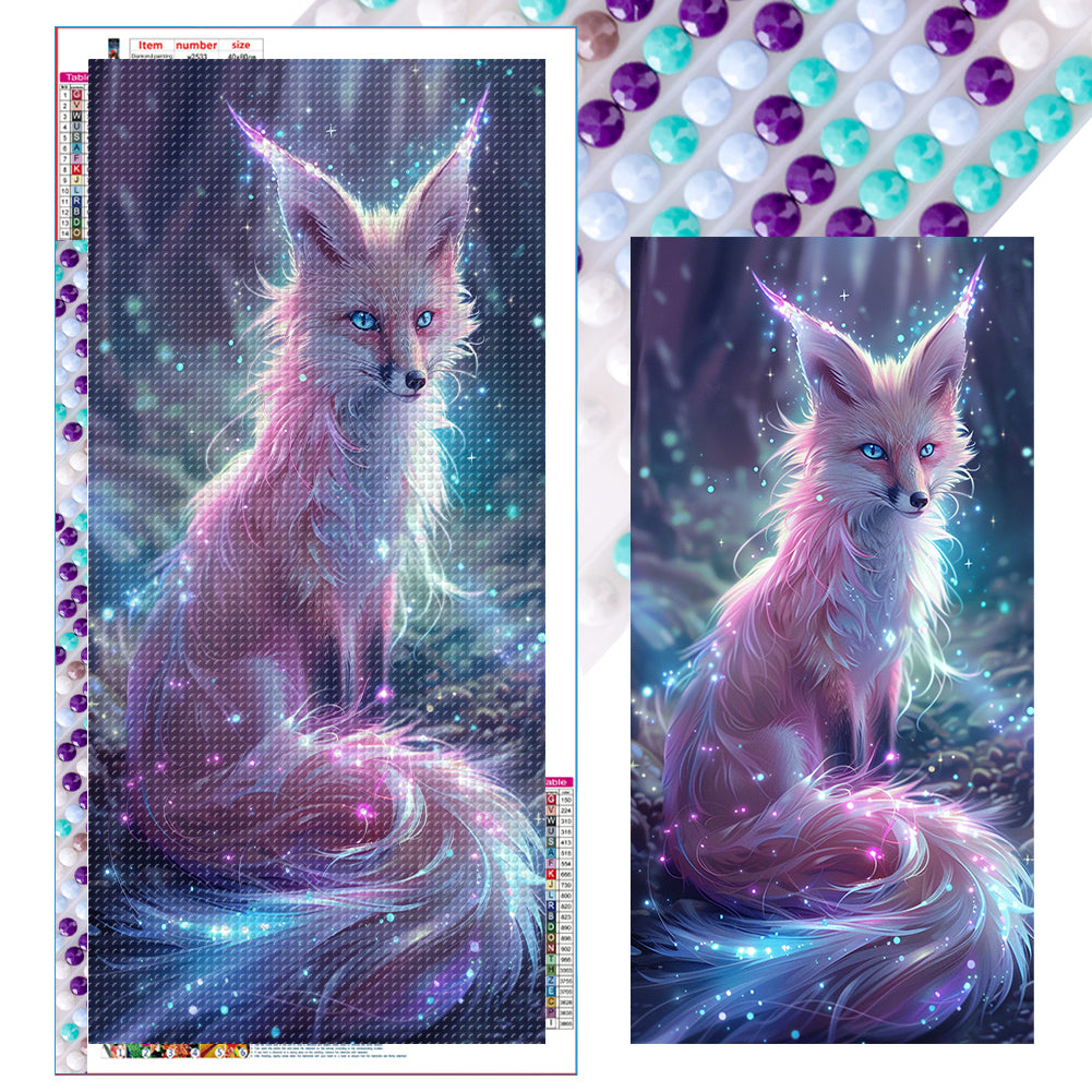 Glowing Fox 40*80CM(Canvas) Full Round Drill Diamond Painting