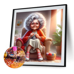 Warm Grandma 40*40CM(Canvas) Full Round Drill Diamond Painting