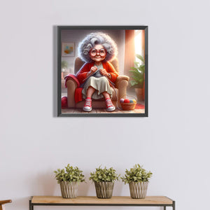 Warm Grandma 40*40CM(Canvas) Full Round Drill Diamond Painting
