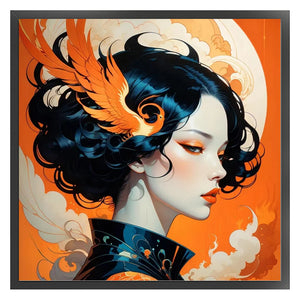 Huancan - Fire Phoenix Classical Woman - 40*40CM 14CT 2 Stamped Cross Stitch