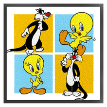 Load image into Gallery viewer, Huancan - Big Silly Cat And Tweety - 50*50CM 11CT 3 Stamped Cross Stitch
