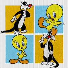 Load image into Gallery viewer, Huancan - Big Silly Cat And Tweety - 50*50CM 11CT 3 Stamped Cross Stitch
