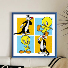 Load image into Gallery viewer, Huancan - Big Silly Cat And Tweety - 50*50CM 11CT 3 Stamped Cross Stitch
