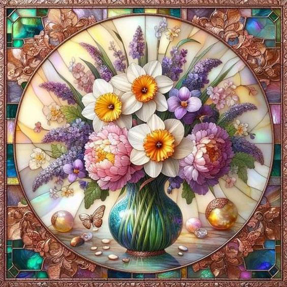 Flower Bouquet 40*40CM(Canvas) Full Round Drill Diamond Painting