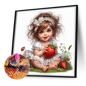 Strawberry Kids 30*30CM(Canvas) Full Round Drill Diamond Painting