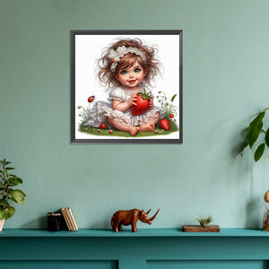 Strawberry Kids 30*30CM(Canvas) Full Round Drill Diamond Painting