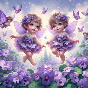Butterfly Angel Kids 40*40CM(Canvas) Full Round Drill Diamond Painting