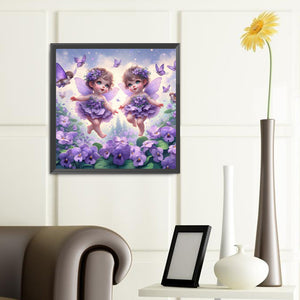 Butterfly Angel Kids 40*40CM(Canvas) Full Round Drill Diamond Painting