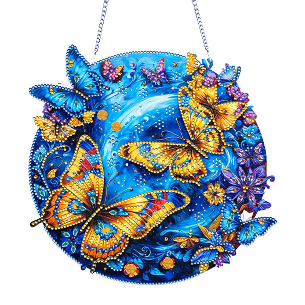 Acrylic 2D Flat DIY Butterfly Special Shape Diamond Art Pendant for Home Decor