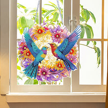 Load image into Gallery viewer, Acrylic 2D Flat DIY Hummingbird Flower Special Shape Diamond Art Pendant

