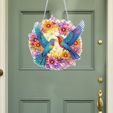 Load image into Gallery viewer, Acrylic 2D Flat DIY Hummingbird Flower Special Shape Diamond Art Pendant
