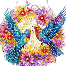 Load image into Gallery viewer, Acrylic 2D Flat DIY Hummingbird Flower Special Shape Diamond Art Pendant
