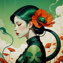 Load image into Gallery viewer, Huancan - Poppy Girl - 40*40CM 14CT 2 Stamped Cross Stitch
