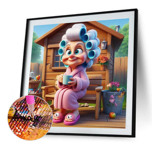 Warm Grandma 40*40CM(Canvas) Full Round Drill Diamond Painting