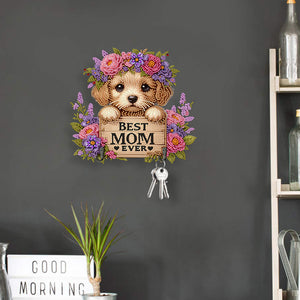Dog Theme Wood DIY Diamond Painting Hooks Home Decor Craft Kit for Wall Decor