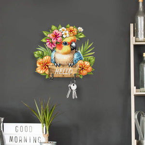 Parrot Theme Wood DIY Diamond Painting Hooks Home Decor Craft Kit for Wall Decor