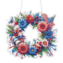 Load image into Gallery viewer, Acrylic Special Shape Independence Day 5DDIY Diamond Painting Wreath Kit
