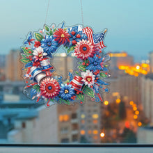 Load image into Gallery viewer, Acrylic Special Shape Independence Day 5DDIY Diamond Painting Wreath Kit
