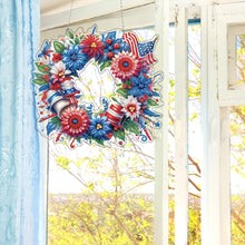 Load image into Gallery viewer, Acrylic Special Shape Independence Day 5DDIY Diamond Painting Wreath Kit
