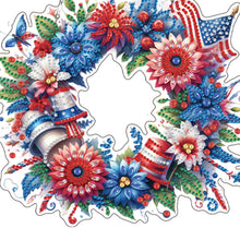 Load image into Gallery viewer, Acrylic Special Shape Independence Day 5DDIY Diamond Painting Wreath Kit
