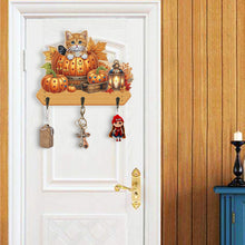 Load image into Gallery viewer, Halloween Pumpkin Cat Wood 2D/Flat DIY Diamond Painting Hooks Home Decor Craft

