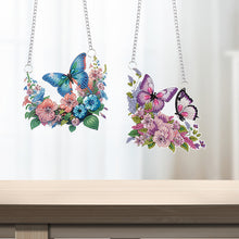 Load image into Gallery viewer, 2Pcs 2D/Flat DIY Butterfly Diamond Art Pendant DIY Home Decor Hanging Charm
