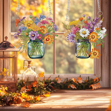 Load image into Gallery viewer, 2Pcs 2D/Flat DIY Bouquet Diamond Art Pendant DIY Home Decor Hanging Charm
